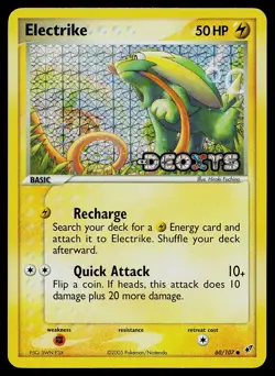 Pokemon Card - Electrike Deoxys 60/107 Common Reverse Holo Stamped - Image 1
