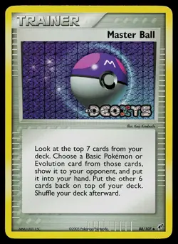 Pokemon Card - Master Ball Deoxys 88/107 Reverse Holo Stamped - Image 1
