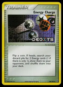 Pokemon Card - Energy Charge Deoxys 86/107 Reverse Holo Stamped - Image 1