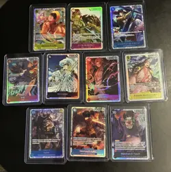 One Piece LOT 10 Cards ALL SR and ALL IN TOP LOADERS - Image 1