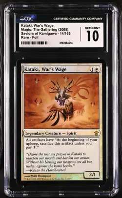 KATAKI, WAR'S WAGE Saviors of Kamigawa Foil Rare CGC 10 MTG [Nostalgium] - Image 1