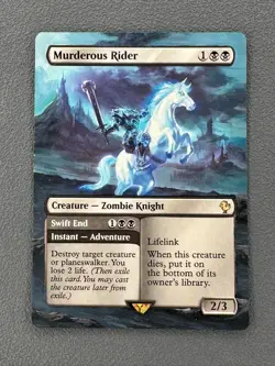 Murderous Rider Swift End MTG Final Fantasy Hand Painted Borderless Altered Art - Image 1