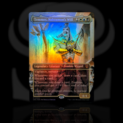 Temmet, Naktamun's Will •Borderless Foil• Mythic Zombie Wizard • Aetherdrift Com - Image 1