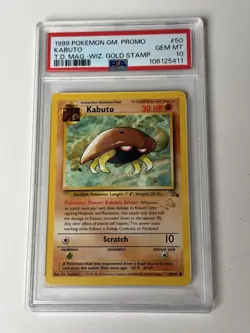 1999 Pokemon Kabuto Promo PSA 10 GEM MINT Wizards Gold W Stamp POP 64 Rare - Image 1