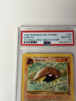 1999 Pokemon Kabuto Promo PSA 10 GEM MINT Wizards Gold W Stamp POP 64 Rare - Image 4