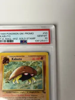 1999 Pokemon Kabuto Promo PSA 10 GEM MINT Wizards Gold W Stamp POP 64 Rare - Image 5
