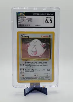 Chansey Base Set HOLO Pokemon CGC graded 6.5 - Image 1