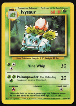 Pokemon TCG Base Set #30/102 Ivysaur-LP - VINTAGE SET - Image 1
