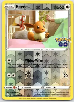 POKEMON TCG EEVEE 054/078 PGO COMMON POKEMON GO POKEMON REVERSE HOLO ENGLISH - Image 1