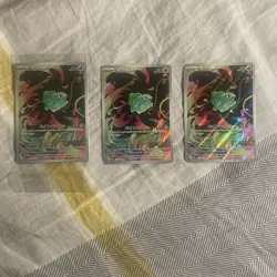 Pokemon Lot of 3 Bulbasaur - Mega Evolution Stamped 133/132 Holo Near Mint - Image 1
