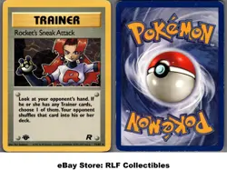 2000 Pokemon, Team Rocket, #72/82 Rocket's Sneak Attack, 1st Edition, Rare - Image 1