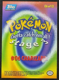 1999 Topps Pokemon The Movie Edition Charizard Non Holo #E6 Blue Logo - Image 2