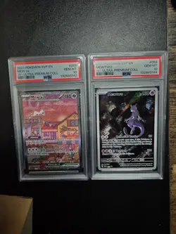Pokemon TCG 151 Ultra Premium Collection Promos Mew 052 and Mewtwo 052 Psa 10 - Image 1