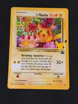 ______'s Pikachu 24/53 Pokemon NEAR MINT Celebrations: Classic Collection Holo - Image 1
