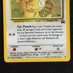Meowth Promo 10 Black Star Promo GB Game Boy Stamped Holo Pokemon 2000 WOTC - Image 4
