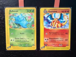 Vintage Pokemon TCG Lot- Expedition Base Set Regular Charizard & Bulbasaur - Image 1