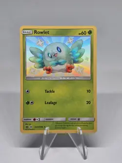 Pokemon TCG Rowlet SV2/SV94 Hidden Fates: Shiny Vault Holo Rare Shiny 2019 - Image 1