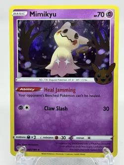 Mimikyu 2020 Trick Or Trade Halloween Stamp Pokemon TCG Stamped Holo 081/189 - Image 2