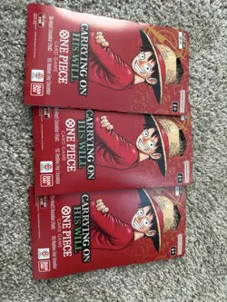 3x One Piece OP-13 Carrying on His Will Sleeved Booster Packs Lot of 3 - Image 1