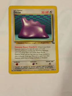 Ditto Fossil Set 18/62 Pokemon Card 1999 - Image 1