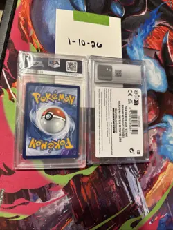 Pikachu Grey Felt Hat Van Gogh PSA 9 and Van Gogh QR Code Pokemon Card CGC 10 - Image 2