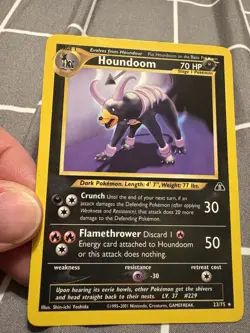 Pokemon TCG Houndoom Neo Discovery Card 23/75 Unlimited Rare - Image 1