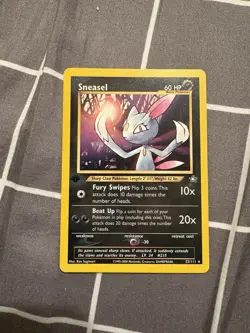 Pokemon TCG Sneasel Neo Genesis 1st Edition Rare Card 25/111 MP Vintage - Image 1
