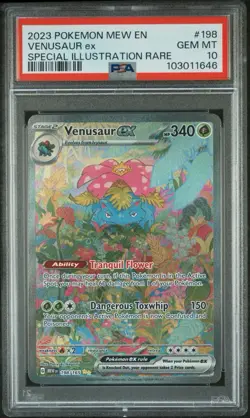 Pokemon TCG Venusaur EX Card 198/165 Scarlet & Violet 151 PSA 10 Gem Mint - Image 1