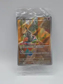 Pokemon Card - Mimikyu SVP 075 (Full Art ) Paldean Fates Black Star Promo SEALED - Image 1