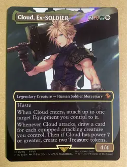 [Surge Foil] Cloud, Ex-SOLDIER 210 Borderless - Final Fantasy MTG English FIC - Image 1