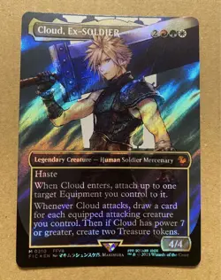 [Surge Foil] Cloud, Ex-SOLDIER 210 Borderless - Final Fantasy MTG English FIC - Image 2