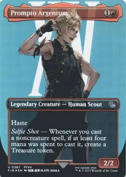 MTG Prompto Argentum (Borderless) Foil NM FINAL FANTASY Magic 387 - Image 1