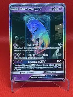 2017 Pokemon Sun & Moon Shining Legends #78 Mewtwo GX Secret Rare - Image 1