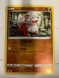 Hisuian Growlithe 083/196 Lost Origin Pokemon Reverse Holo Foil Rare - Image 1