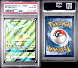 2018 Pokemon SM Lost Thunder Virizion GX 197/214 PSA 10 Gem Mint - Image 1