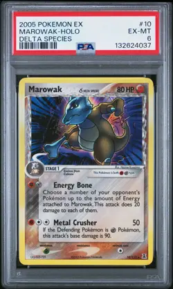 2005 POKEMON EX DELTA SPECIES #10 MAROWAK-HOLO PSA 6 - Image 1