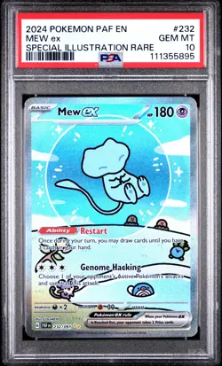 2024 POKEMON PAF EN-PALDEAN FATES SPECIAL ILLUSTRATION RARE #232 MEW EX PSA 10 - Image 1