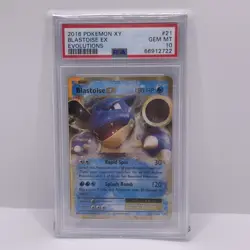Blastoise EX 21/108 PSA 10 GEM MINT Pokemon TCG XY Evolutions HOLO FULL ART - Image 1
