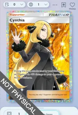 Pokemon TCG POCKET - Cynthia Full Art 2⭐, Space-time Smackdown, English - Image 1