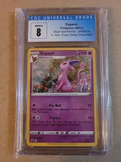 CGC 8 2021 Pokemon Fusion Strike Espeon Holo BlackStar Promo SWSH174 PSA BGS - Image 1