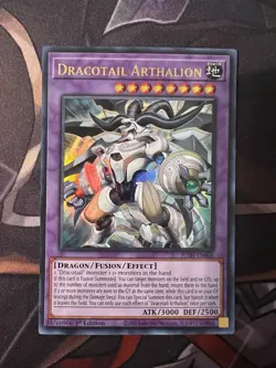 Yugioh! Dracotail Arthalion - JUSH-EN006 1st Edition Ultra Rare LP - Image 1