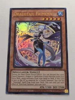 Dracotail Faimena JUSH-EN002 Ultra Rare Yugioh Justice Hunters 1st Edition Mint - Image 1