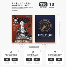 TAG PRISTINE 10 (990) Monkey D. Luffy SR Promo 2025 ST21-014 One Piece Japanese - Image 3