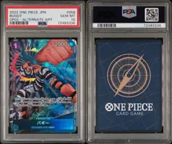 PSA10 2022 One Piece Japanese Buggy Rare Alt. Art OP02-058 Paramount War - Image 3