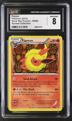 CGC 8 Flareon 2013 Black Star Promo BW88 Holo Pokemon Card - Image 1