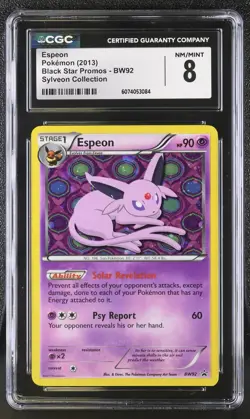 CGC 8 Espeon 2013 Black Star Promos BW92 Sylveon Collection Pokemon Card - Image 1