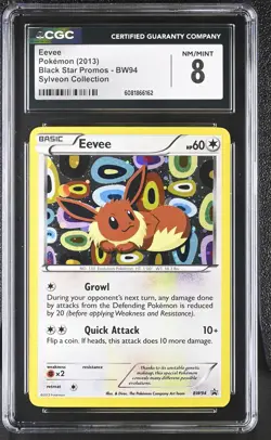 CGC 8 Eevee 2013 Black Star Promos BW94 Sylveon Collection Pokemon Card - Image 1
