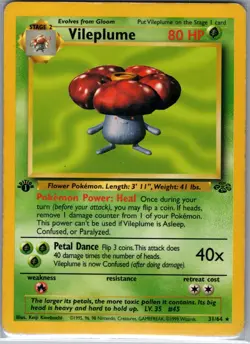 Vileplume 1st Edition 31/64 Jungle - Pokemon Card - LP - Image 1