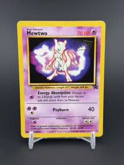 Pokemon TCG Mewtwo #3 Pokemon WOTC Black Star Promo Card WB Movie Stamped DMG - Image 1