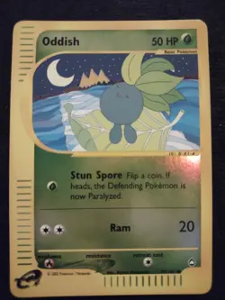 Oddish 97/147 Reverse Holo Pokemon Trading Card Game eCard Aquapolis Near Mint - Image 1